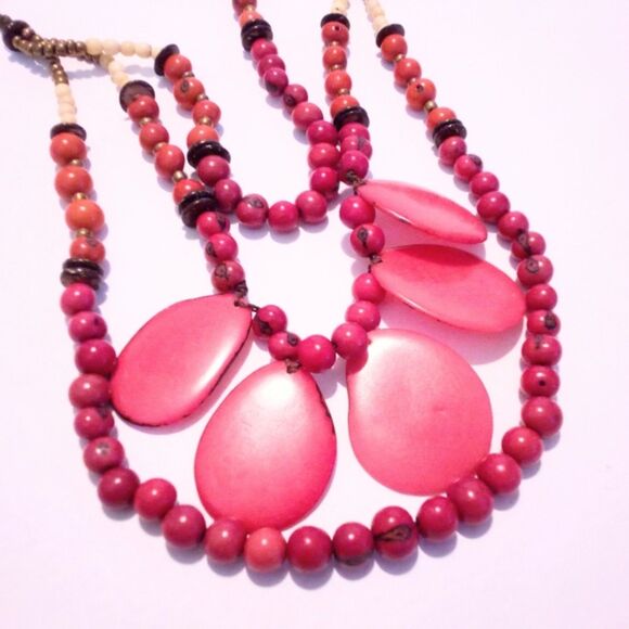 Boho Inspired Acai Bead Multi Strand Adjustable Necklace * - Picture 3 of 5